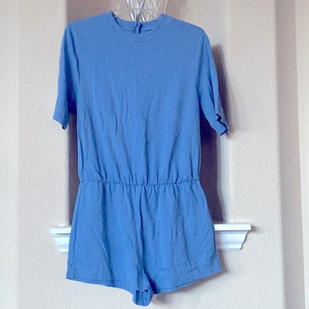 Bella Canvas Blue Short Sleeve Romper - Picture 4 of 8